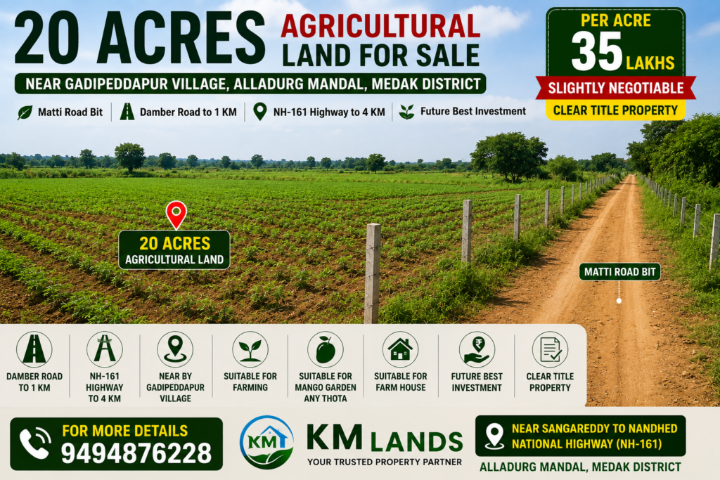Prime Agricultural Land Near Gadipeddapur