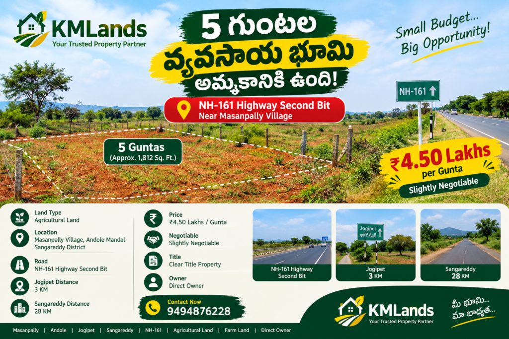 small budget agricultural land near NH-161